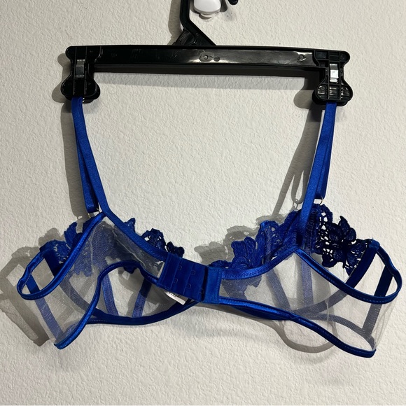 Blue Carnation Lingerie Underwired Bra Size M Nude Sheer Mesh - Picture 2 of 8